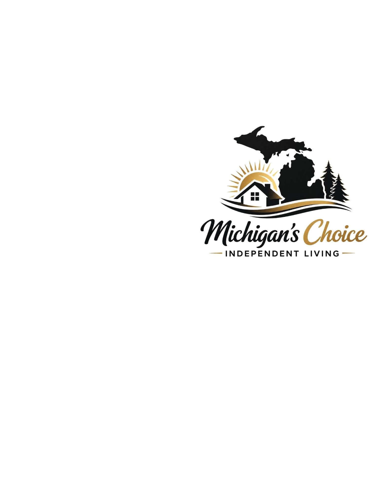 Michigan's Choice Independent Living logo featuring a house, rising sun, and Michigan state silhouette.
